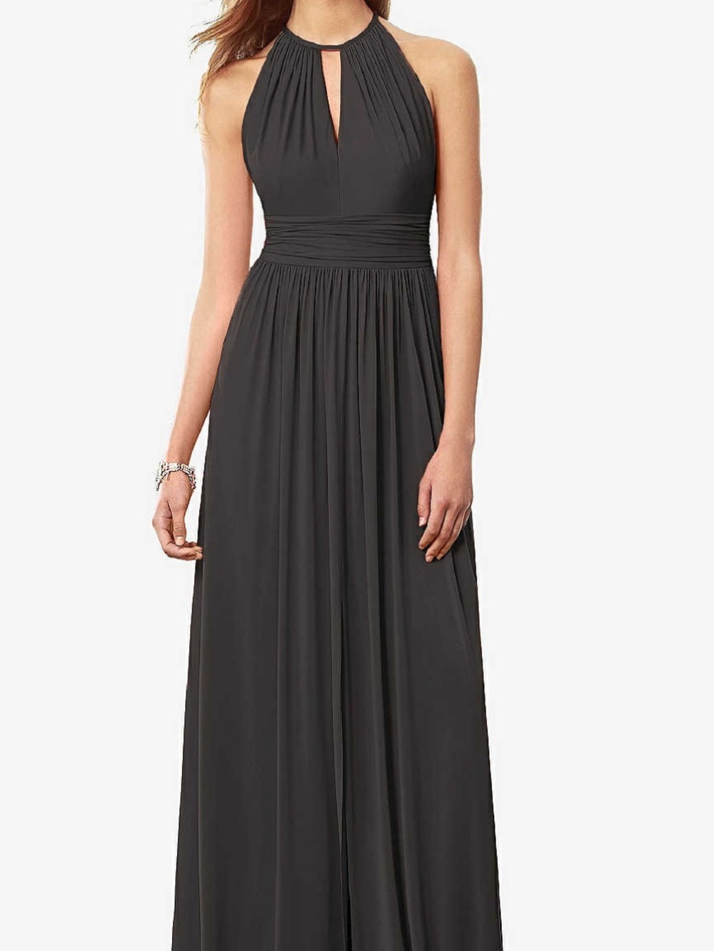 Dessy Collection Black Halter Maxi Gown